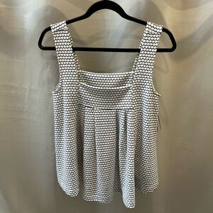 Liverpool Sleeveless Square Neck Top Black and White